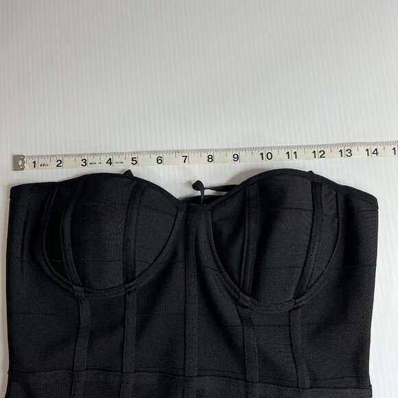 Black Bodycon Spaghetti Strap Dress Women’s Size Small Haute Monde - Picture 7 of 9